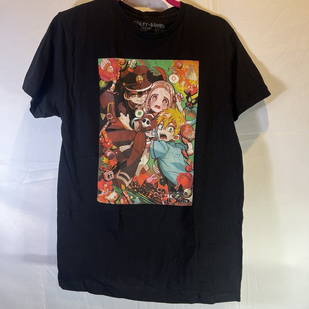 Toliet Bound‎ Hanako Kun Shirt Men's Medium Black Graphic Tee Anime Manga